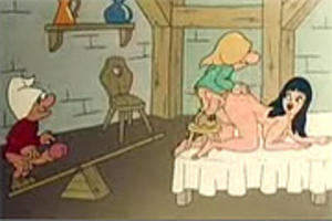 Sexcartoons sneeuwwitje en geile dwergen